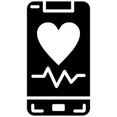 Mobile Heart Rate Icon