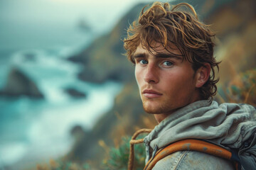 Close-up portrait of young man