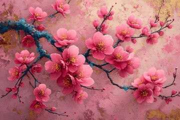 Pink Petals in Bloom: A Celebration of Spring's Vibrant Colors Generative AI