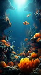 Fototapeta na wymiar Underwater Fantasy world Beauty of creatures, Underwater Beauty, Fantasy World 