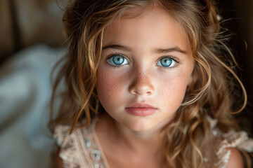 Close-up portrait of little girl