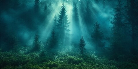 Sunlight Peaking Through the Trees: A Glimpse of Nature's Beauty Generative AI