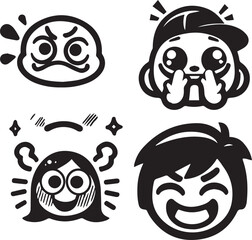 Cartoon Facial Expressions Set on an isolated background.