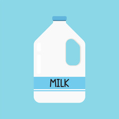 Milk vector cartoon image of dairy products. A container with milk. The concept of a healthy lifestyle and cooking.