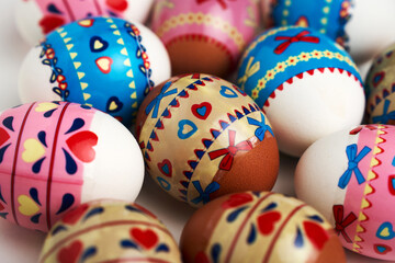 Fototapeta na wymiar Colorful Easter eggs on a white background