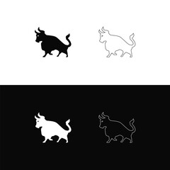 Vector of a bull on a white background .Stylish bull jump high logo design inspiration . Bull animal logo template design