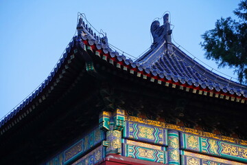 Fototapeta na wymiar The roof of the Temple of Heaven complex is Tiantan.