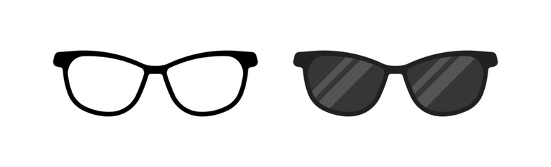 Glasses icons. Flat style. Vector icons