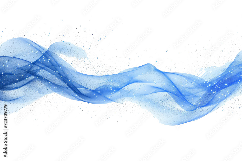 Aufkleber blue wind waves effect. abstract light motion trails with sparkles