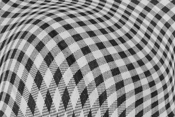 tissu Vichy coton noir et blanc 