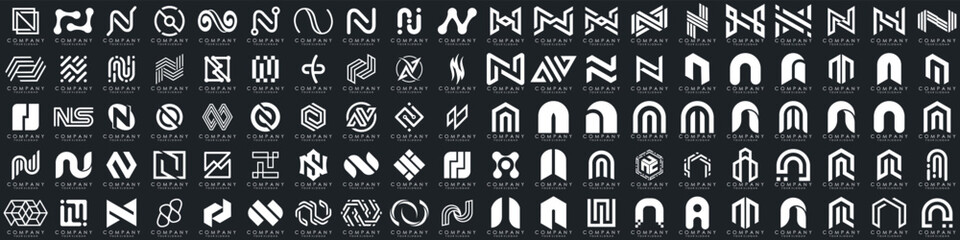 collection abstract letter N logo design. modern logotype N design with white color. vector illustration