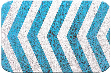 Chevrons bleus et blancs peints sur plaque de tôle rectangulaire 