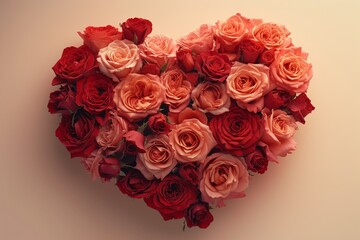 Red Heart of Love: A Valentine's Day Bouquet Generative AI
