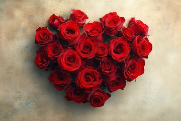 Red Roses in a Heart-Shaped Bouquet: A Valentine's Day Gift Generative AI