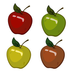 set of red and green apples