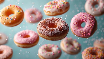 Pink Donuts with Sprinkles: A Delicious Celebration of National Donut Day Generative AI