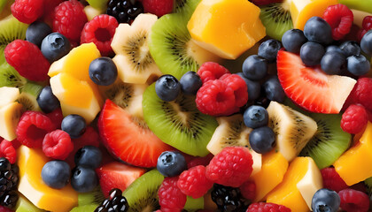 Vibrant Fresh Fruit Salad: Nutrient-Rich, Vitamins, Minerals and Wholesome.