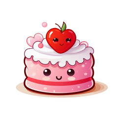 cake with strawberry clipart