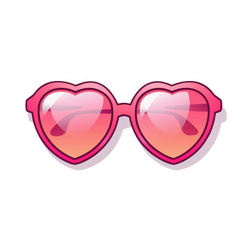 pink heart sunglasses clipart 