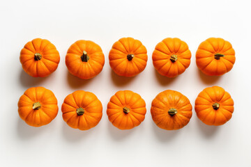 Pumpkins isolated over white background.