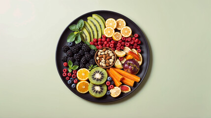 a healthy snack is a fruit plate with nuts