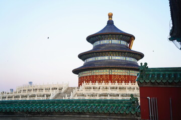 Tiantan Sky Temple in the evening. A traditional Chinese complex.