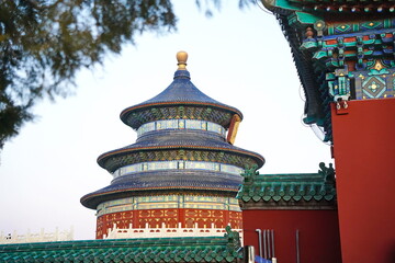 Tiantan Sky Temple in the evening. A traditional Chinese complex.