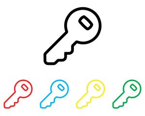 Key icon vector. Key icon sign symbol in trendy flat style. Set elements in colored icons. Key vector icon illustration isolated on white background