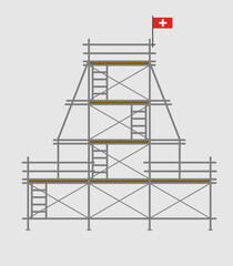 scaffold, isolated, background, construction, white