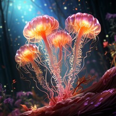 Fototapeta premium Underwater Fantasy world Beauty of creatures, Underwater Beauty, Fantasy World 