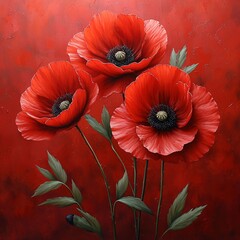 Red Poppies in Bloom: A Celebration of Spring's Vibrant Colors Generative AI