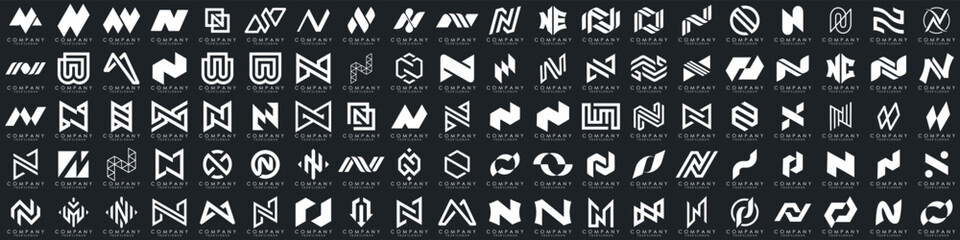 collection abstract letter N logo design. modern logotype N design with white color. vector illustration