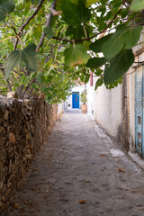 Fototapeta na wymiar Street in the Chalki village of Naxos Island.