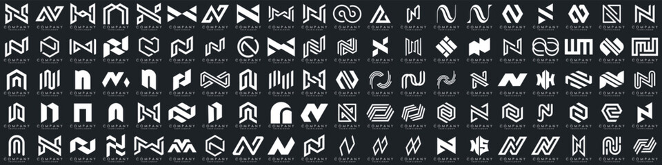 collection abstract letter N logo design. modern logotype N design with white color. vector illustration