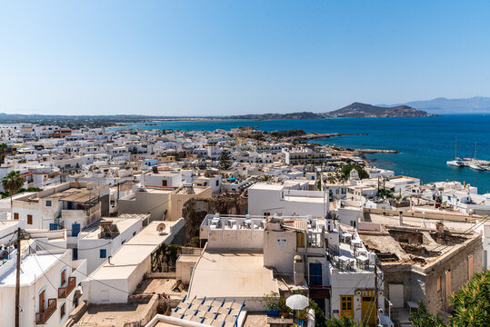 View of the Naxos Town rooftops.