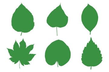 Sillhouette leaves set