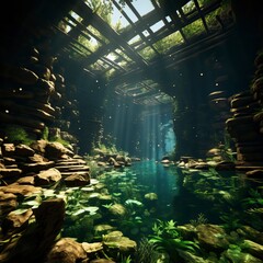 Obraz premium Underwater Fantasy world Beauty of creatures, Underwater Beauty, Fantasy World 