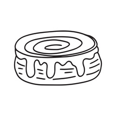 set of sweet cakes, cromboloni, dessert isolated on white background. donut, cromboloni, cakes, pudding