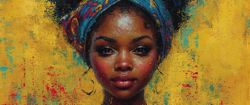 Fierce Femme: A Portrait of a Woman in a Colorful Headband Generative AI