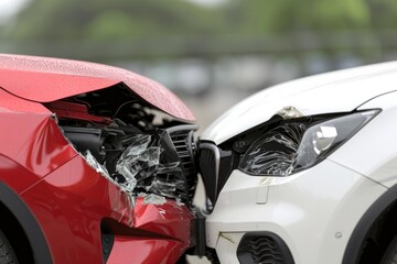 Car crash road accident insurance pay wreck broken vehicle traffic jam collision damaged auto bumper danger emergency situation front impact highway incident injury safe driving drive collide safety