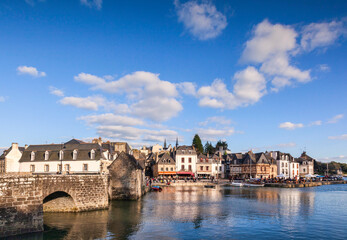 Saint-Goustan, Auray, Morbihan, Brittany, France. Saint-Goustan is the old town, the river is the Loch, the bridge is the Pont Saint-Goustan or Pont-Neuf.