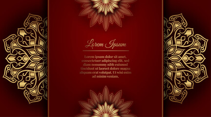 Red background with golden mandala ornament