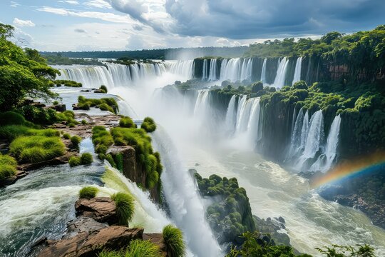 Spectacular view of the Brazilian waterfall