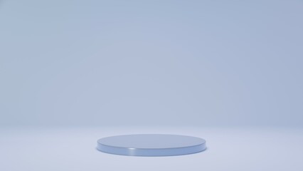 3D Rendering Blue minimal background with podium