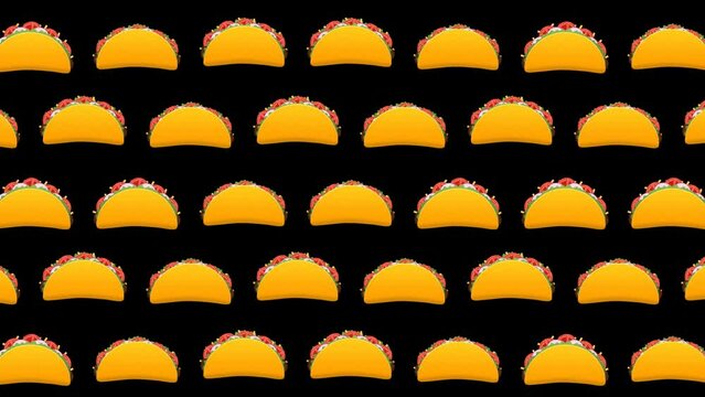 Animated Taco Day Pattern Loop On Alpha