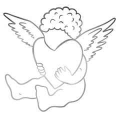 Silver Cupid Outline