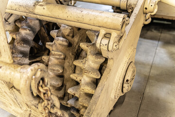 detail from military tank vehicle
