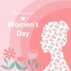 International Womens Day banner. Women stand side by side together.