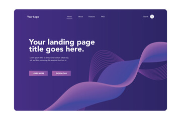 Abstract shapes landing page 2 - obrazy, fototapety, plakaty