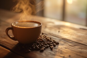 Cup of delicious coffee - obrazy, fototapety, plakaty